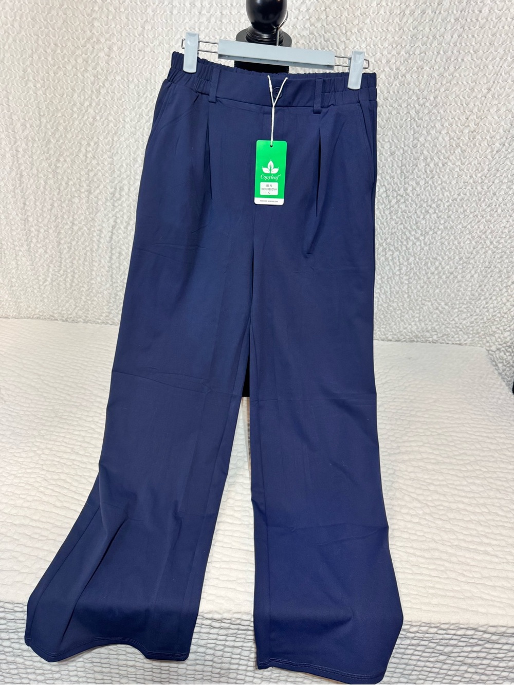 Wide-Leg Navy Track Pants - Unbranded